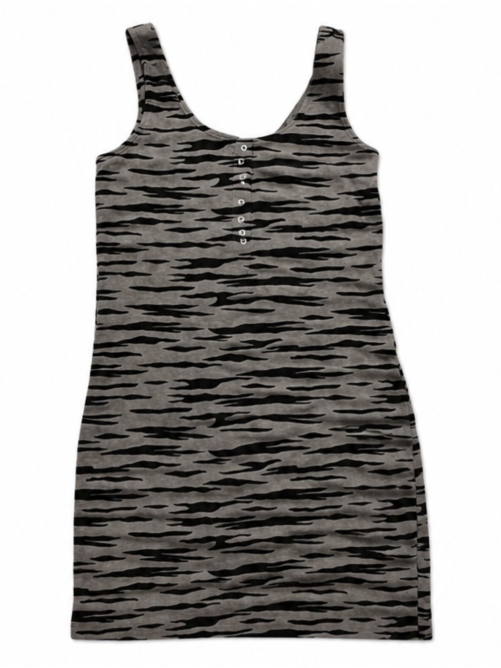 DIVIDED by H&M Gray & Black Zebra-Print Tank Dress